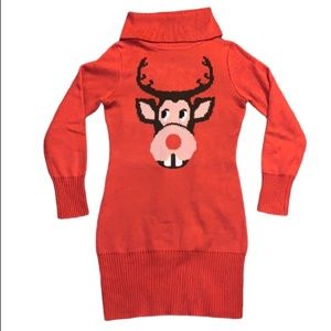 Tipsy Elves Bucktooth Reindeer Sweater Dress